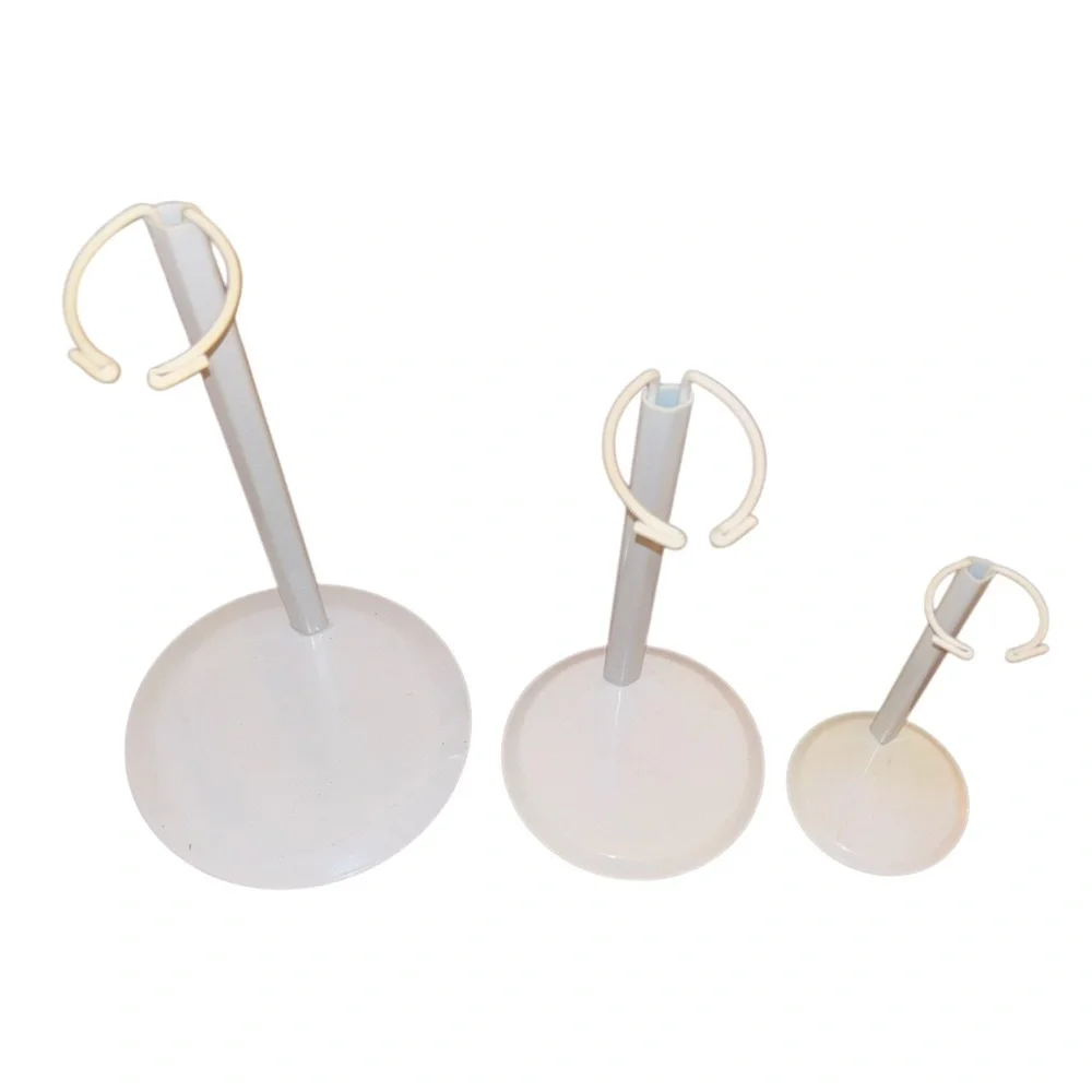 Adjustable Doll Stands Set 3 Pc Vintage Doll Accessories Doll House White